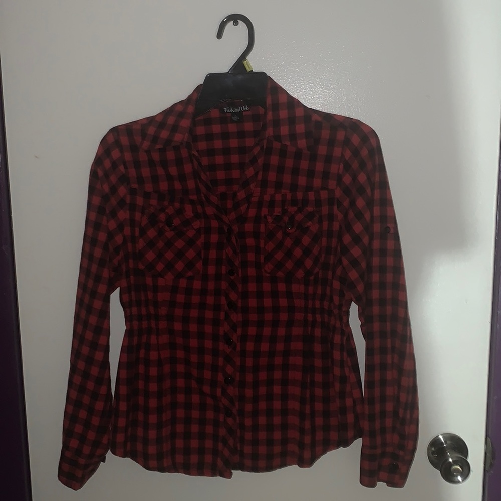 Red and Black Plaid Shirt